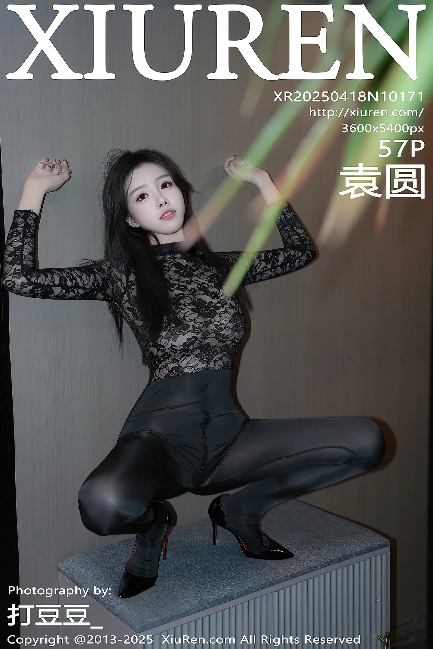 [XiuRen秀人网]No.10171_模特袁圆性感黑色蕾丝服饰配黑丝连体衣秀曼妙身姿惹火诱惑写真57P-秀人网 - XiuRen.Space